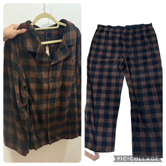 Skims Size 4X Plaid Sleep Set Jasper Buffalo Check Holiday Brown pajamas no box - Picture 3 of 8